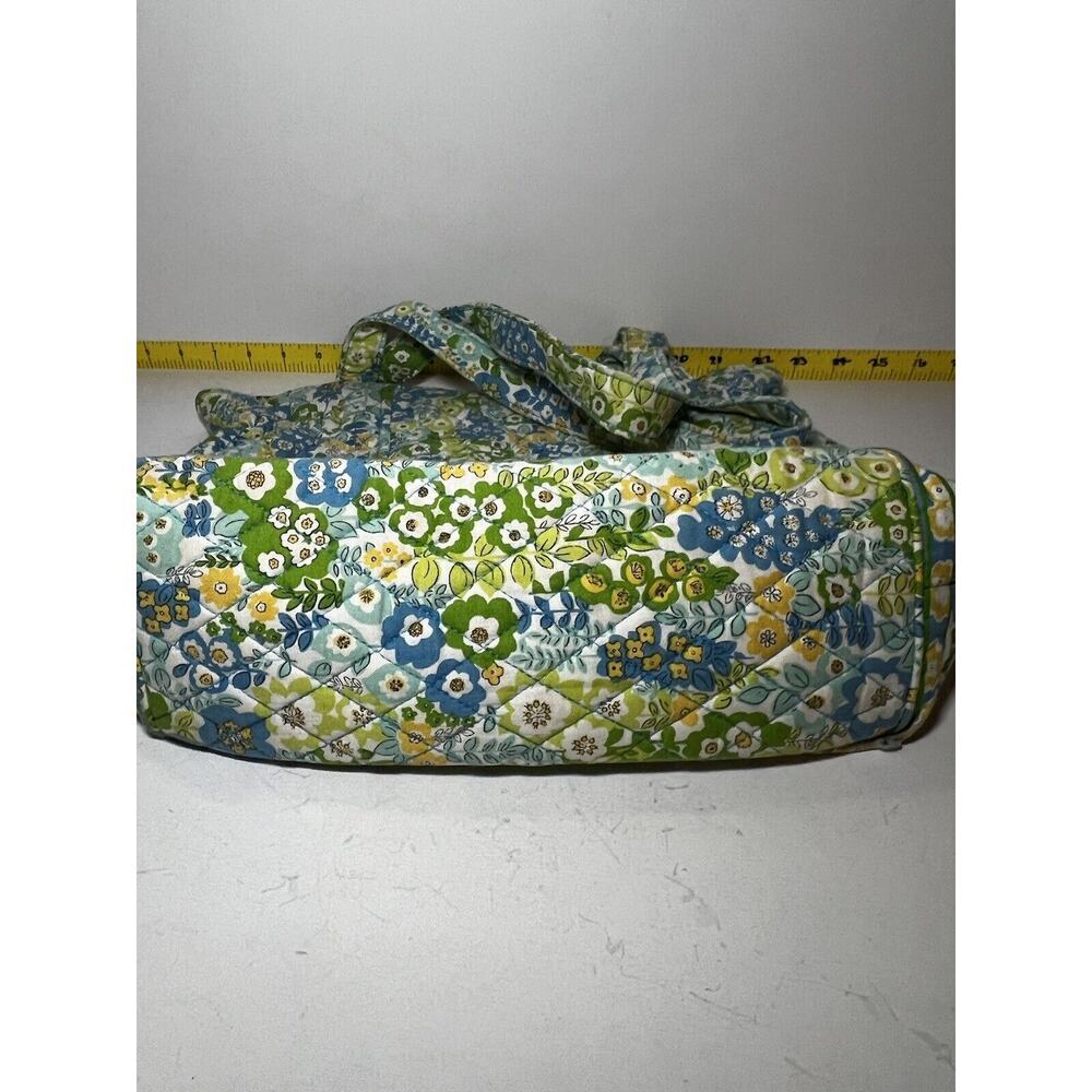 VERA BRADLEY Green Yellow Blue Petals Quilted Floral Tote Shoulder Bag Purse - Picture 10 of 11